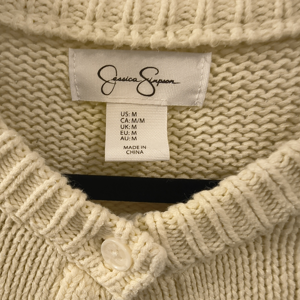 Yellow Button-Up Women's Sweater - Picture 5 of 5
